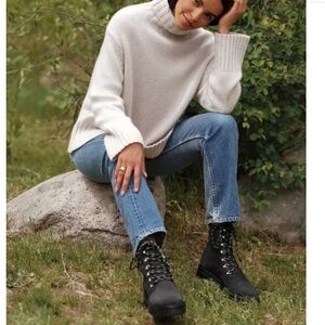 Jenni Kayne Black oiled leather mountain boots